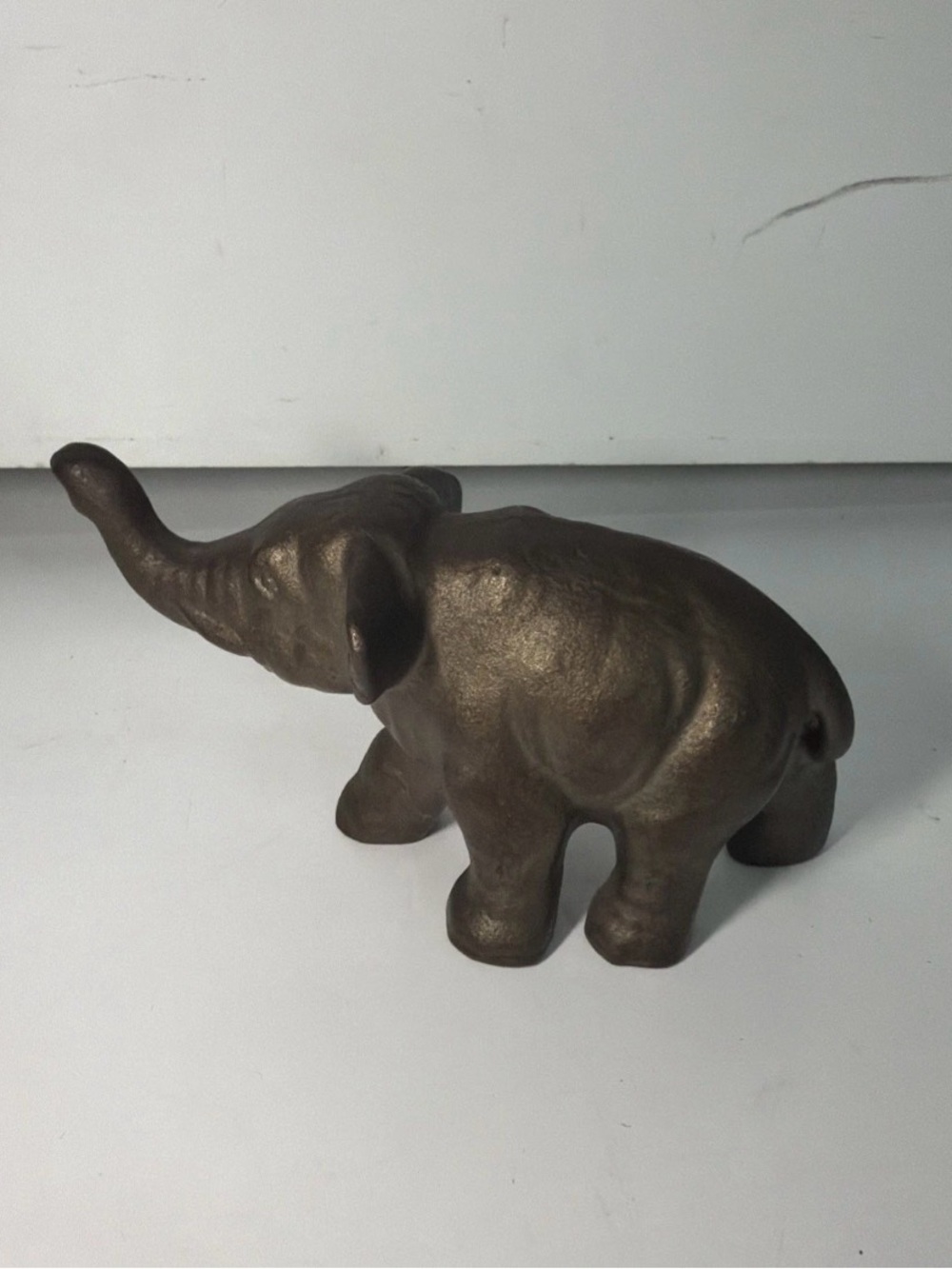Dark Bronze Elephant Sculpture Decorative Figurine - Home Art